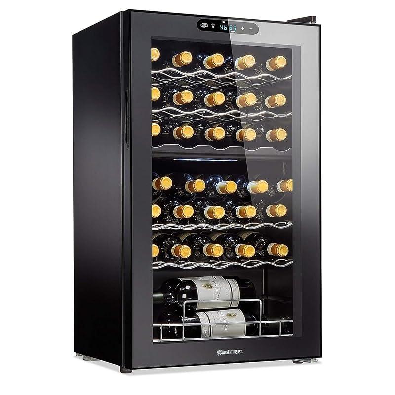 Stylish and Functional: The Wine Enthusiast 32-Bottle Cooler Delivers!